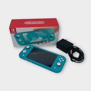 Nintendo Switch Lite in Turquoise Charger and Box Included